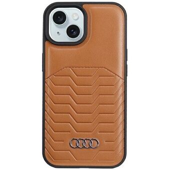 Audi Synthetisch Lederen MagSafe iPhone 15 Plus / 14 Plus 6.7" bruine hardcase AU-TPUPCMIP15M-GT/D3-BN