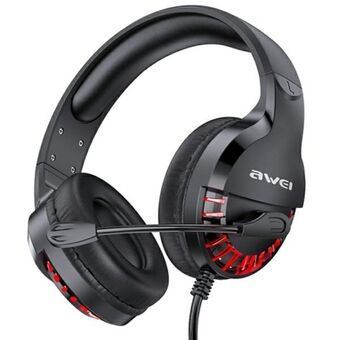 AWEI gaming hoofdtelefoon ES-770i over-ear gaming met zwart/zwarte microfoon