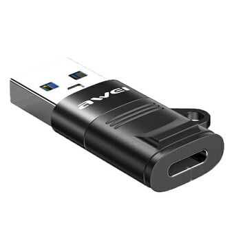 AWEI Adapter CL-13 USB-C / USB-A zwart / zwart