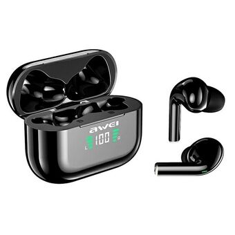 AWEI Bluetooth 5.1 T29P TWS-oortelefoon + zwart dockingstation