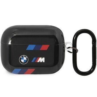 BMW BMAP222SOTK AirPods Pro 2 (2022/2023) hoesje zwart Tricolor Strepen