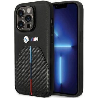 BMW BMHCP14L22NSTB iPhone 14 Pro 6.1" zwart Stamped Tricolor Streep