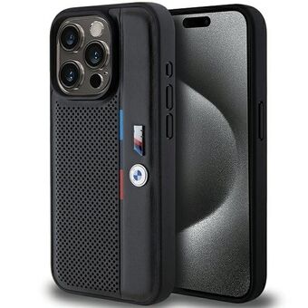 BMW BMHCP15L23PUPVK iPhone 15 Pro 6.1" zwart hardcase Perforated Tricolor Line