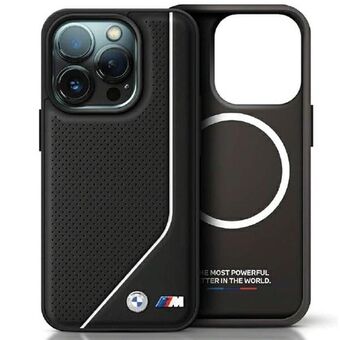 BMW BMHMP15X23PUCPK iPhone 15 Pro Max 6.7" zwarte hardcase met geperforeerde Twisted Line MagSafe