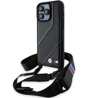 BMW BMHCP15X23PSCCK iPhone 15 Pro Max 6.7" zwart hardcase M Edition Carbon Stripe & Strap