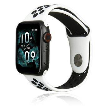 Beline Apple Watch Sport Siliconen band 38/40/41 mm wit/zwart wit/zwart