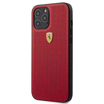 Ferrari FESPEHCP12LRE iPhone 12 Pro Max 6.7" rood/rood hardcase On Track Geperforeerd