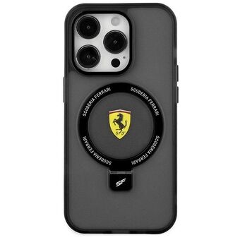 Ferrari FEHMP15MUSCAK iPhone 15 Plus / 14 Plus 6.7 "zwarte hardcase Ring Stand uit de 2023 Collection MagSafe.