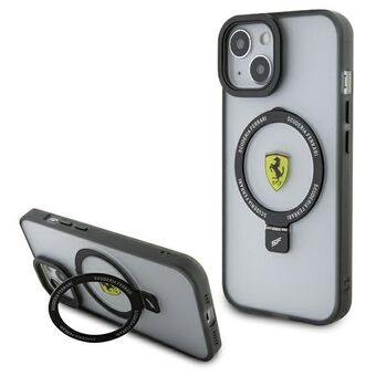 Ferrari FEHMP15MUSCAH iPhone 15 Plus / 14 Plus 6.7" doorzichtig hardcase hoesje met Ring Stand uit de 2023 Collectie MagSafe.