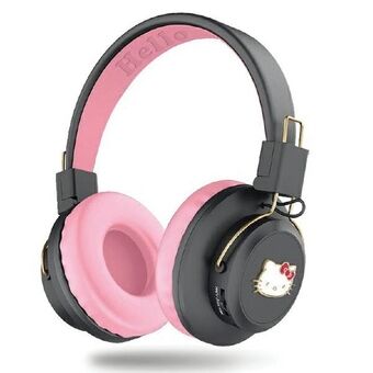 Hallo Kitty draadloze Bluetooth over-ear koptelefoon HKBH9KHLMP roze/pink metalen logo.