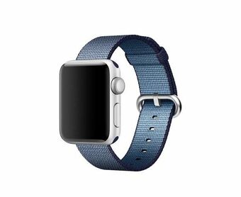 Apple Watch-band MPW82ZM/A 42/44/45 mm geweven nylon band marineblauw/marineblauw