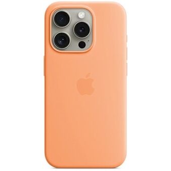 Etui Apple MT1W3ZM/A voor iPhone 15 Pro Max 6.7" MagSafe, in de kleur pomarańczowy/orange sorbet, gemaakt van siliconen.