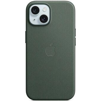 Etui Apple MT3J3ZM/A voor iPhone 15 6,1 inch MagSafe in de kleur eeuwige groen/evergreen FineWoven Case.