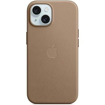 Etui Apple MT3C3ZM/A voor iPhone 15 / 14 / 13 6.1" MagSafe, kleur jasnobrązowy/taupe, fijn geweven hoesje.