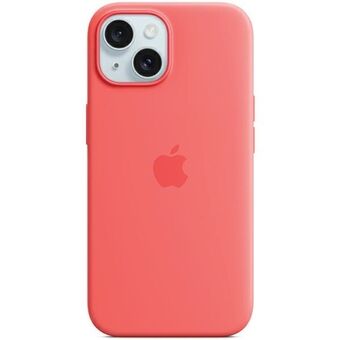 Etui Apple MT0V3ZM/A voor de iPhone 15 6.1" met MagSafe, roze/guava Silicone Case.