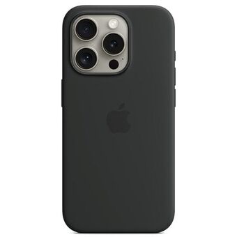 Etui Apple MT1M3ZM/A iPhone 15 Pro Max 6.7" MagSafe zwart/zwart Siliconen Hoesje