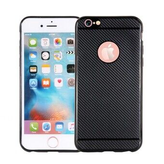 Cover Carbon Fiber iPhone 7 Plus zwart/zwart