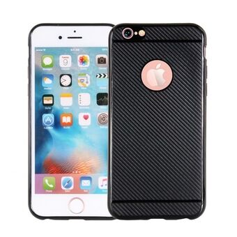 Cover Carbon Fiber iPhone 8 Plus zwart/zwart