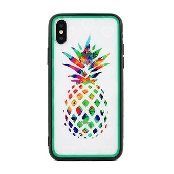 Hearts iPhone 5 / 5S / SE hoes, design 4 transparant (ananas)