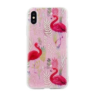 Cover patroon iPhone X/Xs design 5 (flamingo roze)