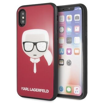 Karl Lagerfeld KLHCPXDLHRE iPhone X/Xs rood/rood Iconische glitter Karl\'s hoofd