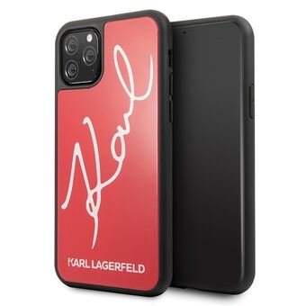 Karl Lagerfeld iPhone 11 Pro Max Rood Hard Case Signature Glitter
