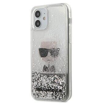 Karl Lagerfeld KLHCP12SGLIKSL iPhone 12 mini 5,4" zilveren hardcase Ikonik Liquid Glitter.