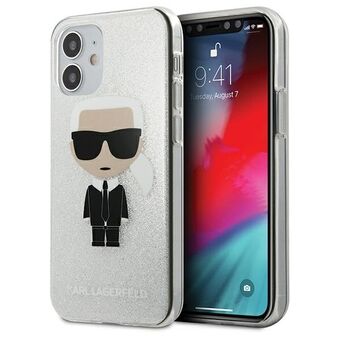 Karl Lagerfeld iPhone 12 Mini Zilver Hard Case Glitter Iconisch Karl