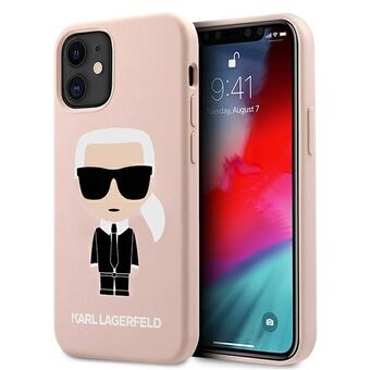 Karl Lagerfeld iPhone 12 Mini Hardcase Lichtroze Siliconen Iconisch