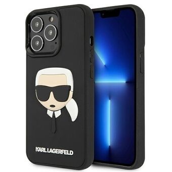 Karl Lagerfeld KLHCP13LKH3DBK iPhone 13 Pro / 13 6,1" zwart hardcase 3D rubberen Karl\'s hoofd.