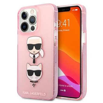 Karl Lagerfeld KLHCP13LKCTUGLP iPhone 13 Pro / 13 6.1 "roze / roze hardcase Glitter Karl`s & Choupette