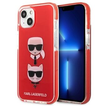 Karl Lagerfeld iPhone 13 Mini Hardcase Rood Karl & Choupette Head