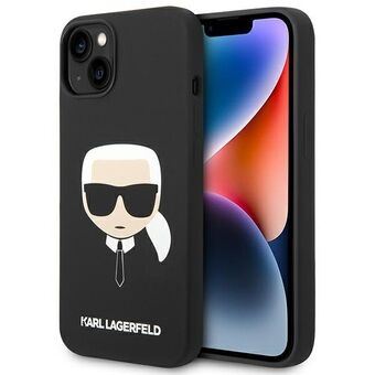 Karl Lagerfeld KLHMP14MSLKHBK iPhone 14 Plus 6,7" hardcase zwart/zwart Silicone Karl\'s Head Magsafe