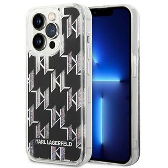 Karl Lagerfeld KLHCP14XLMNMK iPhone 14 Pro Max 6.7" Hardcase Zwart/Zwart Vloeibaar Glitter Monogram