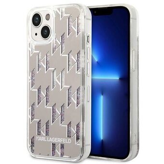 Karl Lagerfeld KLHCP14SLMNMS iPhone 14 6.1" hardcase zilver / zilver vloeibaar glitter monogram