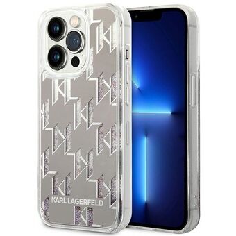 Karl Lagerfeld KLHCP14XLMNMS iPhone 14 Pro Max 6.7" hardcase zilver / zilver vloeibaar glitter monogram