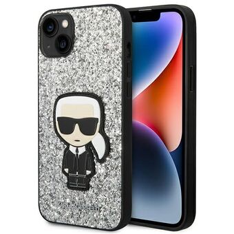 Karl Lagerfeld KLHCP14SGFKPG iPhone 14 6.1" hardcase zilver / zilver Glitter Flakes Ikonik