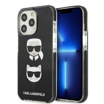 Karl Lagerfeld KLHCP13LTPE2TK iPhone 13 Pro / 13 6.1" hardcase zwart / zwart Karl & Choupette Head