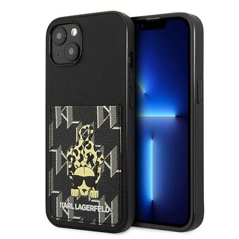 Karl Lagerfeld KLHCP13MCANCNK iPhone 13 6.1" hardcase zwart/zwart Karlimal\'s kaartsleuf