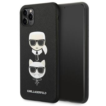 Karl Lagerfeld KLHCN65SAKICKCBK iPhone 11 Pro Max 6,5" zwart/zwart hardcase Saffiano Karl&Choupette Head