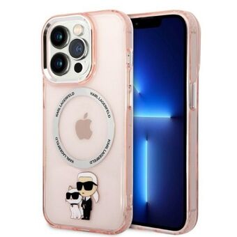 Karl Lagerfeld KLHMP14LHNKCIP iPhone 14 Pro 6,1" hardcase roze/roze Iconic Karl&Choupette Magsafe