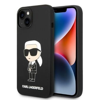 Karl Lagerfeld KLHMP14SSNIKBCK iPhone 14 6.1" hardcase zwart/zwart Silicone Ikonik Magsafe
