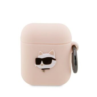 Karl Lagerfeld KLA2RUNCHP AirPods 1/2 hoes roze/roze Silicone Choupette Head 3D