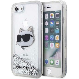 Karl Lagerfeld KLHCI8LNHCCS iPhone 7/8/ SE 2020/2022 zilver/zilver hardcase Glitter Choupette Head
