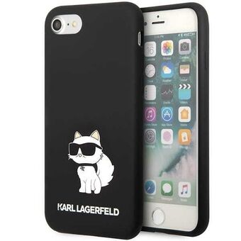 Karl Lagerfeld KLHCI8SNCHBCK iPhone 7/8/SE 2020/2022 hardcase zwart/zwart Silicone Choupette