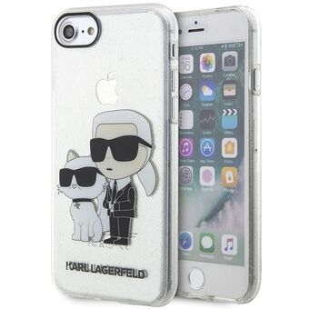 Karl Lagerfeld KLHCI8HNKCTGT iPhone 7/8/ SE 2020 / SE 2022 transparante hardcase Glitter Karl&Choupette