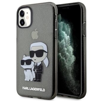 Karl Lagerfeld KLHCN61HNKCTGK iPhone 11 / Xr 6,1" zwart hardcase Gliter Karl&Choupette