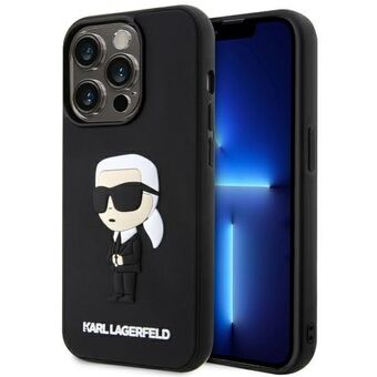 Karl Lagerfeld KLHCP14X3DRKINK iPhone 14 Pro Max 6,7" zwart/zwart hardcase Rubber Iconic 3D