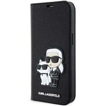 Karl Lagerfeld KLBKP14XSANKCPK iPhone 14 Pro Max 6,7" plank zwart/zwart Saffiano Karl & Choupette