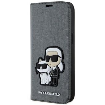 Karl Lagerfeld KLBKP14SSANKCPG iPhone 14 6.1" plank zilver/zilver Saffiano Karl & Choupette
